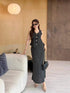 Classy Button Down Peplum Tops With A-Line Skirts Sets